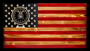 U.S. Air Force Seal Rustic Wood Flag