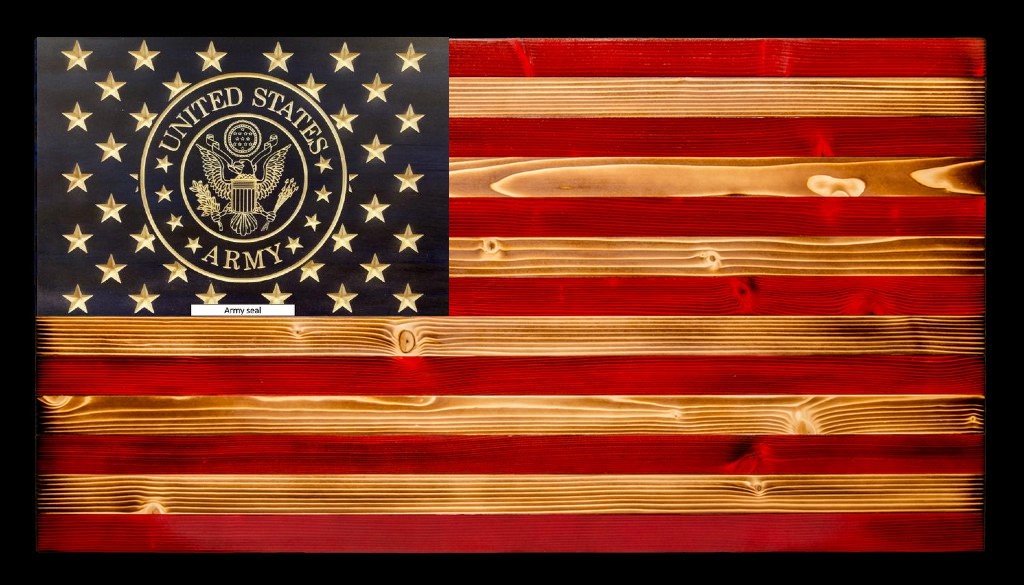 U.S. Army Seal Rustic Wood Flag