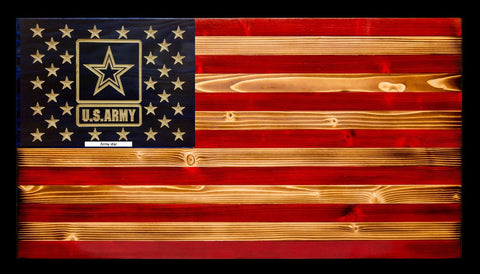 U.S. Army Star Rustic Wood Flag