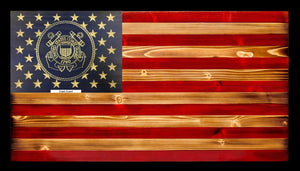 U.S. Coast Guard Rustic Wood Flag