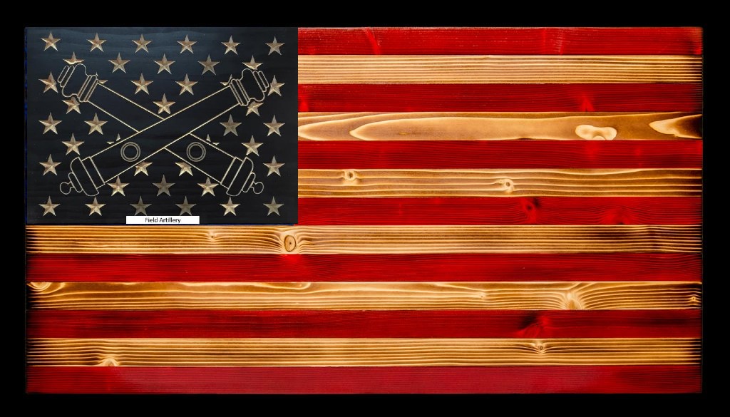 Field Artillery Rustic Wood Flag